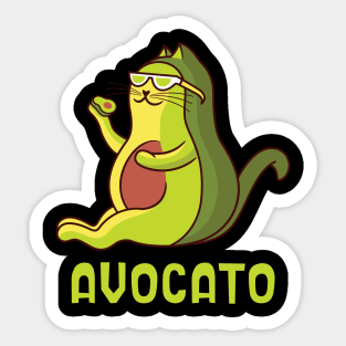 Avocato Funny Fat Kitty Sticker